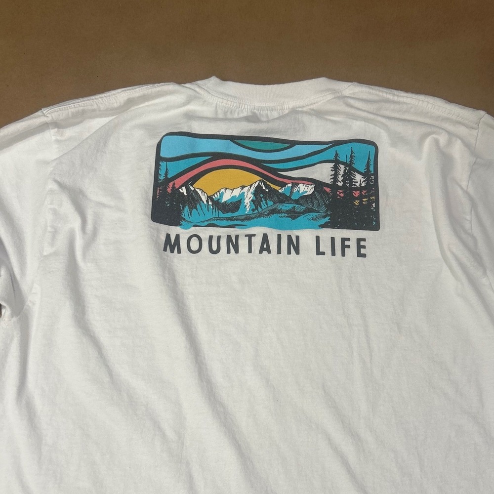 Prairie Mountain White Colorado Rocky Mountains Long Sleeve Shirt Mens Large - Picture 6 of 10
